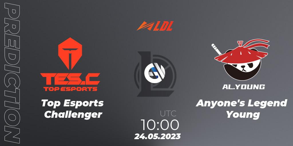 Top Esports Challenger - Anyone's Legend Young: Maç tahminleri. 24.05.2023 at 08:00, LoL, LDL 2023 - Regular Season - Stage 2