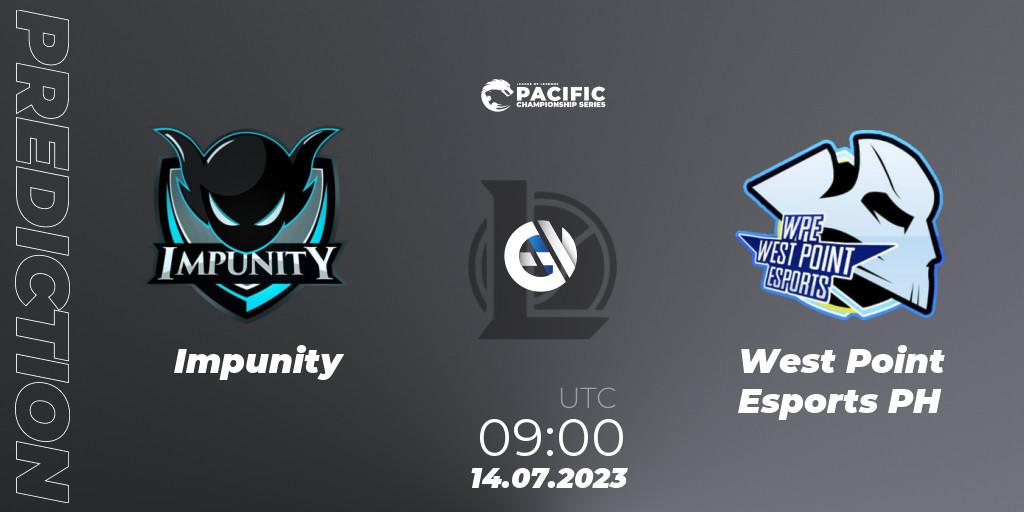 Impunity - West Point Esports PH: Maç tahminleri. 14.07.2023 at 09:00, LoL, PACIFIC Championship series Group Stage