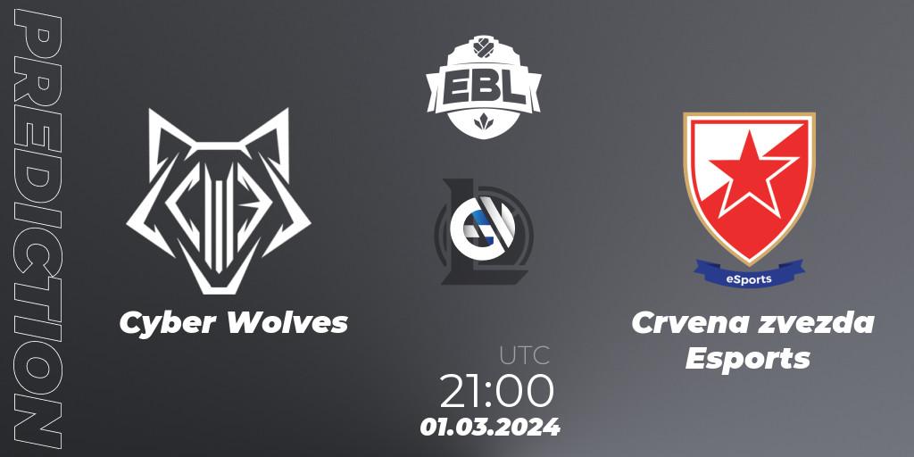 Cyber Wolves - Crvena zvezda Esports: Maç tahminleri. 01.03.24, LoL, Esports Balkan League Season 14