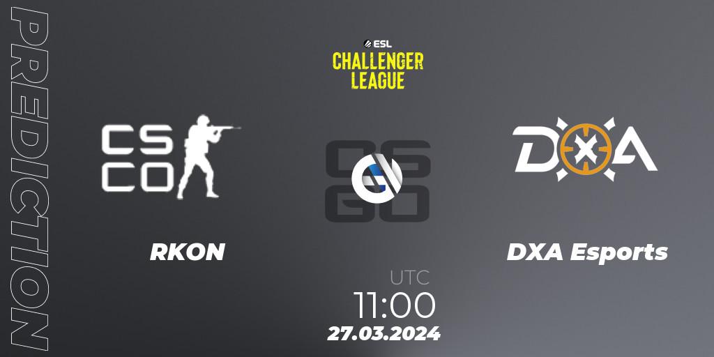 RKON - DXA Esports: Maç tahminleri. 27.03.2024 at 11:00, Counter-Strike (CS2), ESL Challenger League Season 47: Oceania