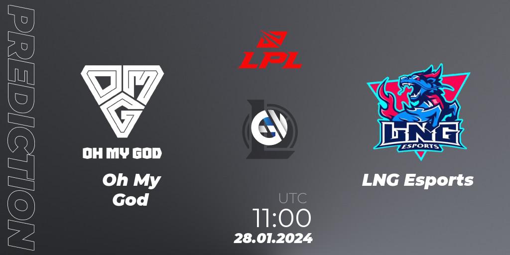 Oh My God - LNG Esports: Maç tahminleri. 28.01.24, LoL, LPL Spring 2024 - Group Stage
