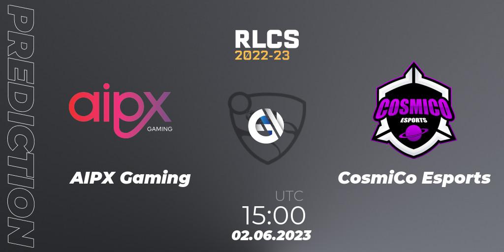 AIPX Gaming - CosmiCo Esports: Maç tahminleri. 09.06.23, Rocket League, RLCS 2022-23 - Spring: Sub-Saharan Africa Regional 3 - Spring Invitational