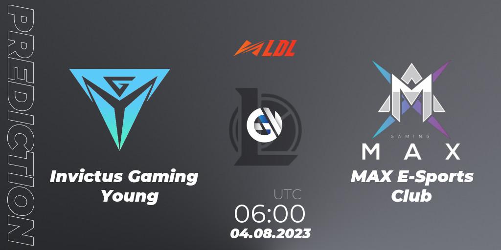 Invictus Gaming Young - MAX E-Sports Club: Maç tahminleri. 04.08.2023 at 06:00, LoL, LDL 2023 - Playoffs