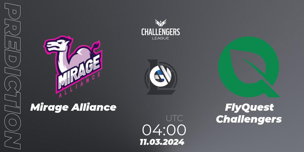 Mirage Alliance - FlyQuest Challengers: Maç tahminleri. 11.03.24, LoL, NACL 2024 Spring - Group Stage