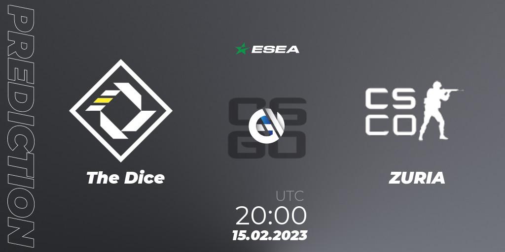 The Dice - ZURIA: Maç tahminleri. 15.02.2023 at 20:00, Counter-Strike (CS2), ESEA Season 44: Advanced Division - Europe