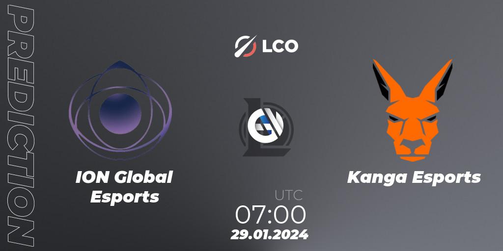 ION Global Esports - Kanga Esports: Maç tahminleri. 29.01.2024 at 07:00, LoL, LCO Split 1 2024 - Group Stage