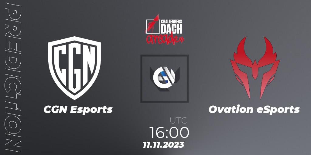CGN Esports - Ovation eSports: Maç tahminleri. 11.11.23, VALORANT, VALORANT Challengers 2023 DACH: Arcade