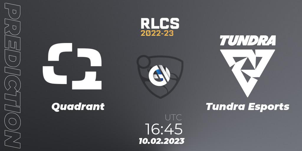 Quadrant - Tundra Esports: Maç tahminleri. 10.02.2023 at 16:45, Rocket League, RLCS 2022-23 - Winter: Europe Regional 2 - Winter Cup