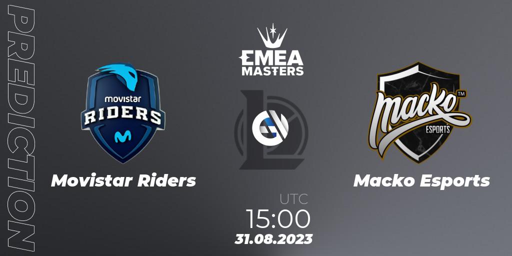 Movistar Riders - Macko Esports: Maç tahminleri. 31.08.23, LoL, EMEA Masters Summer 2023