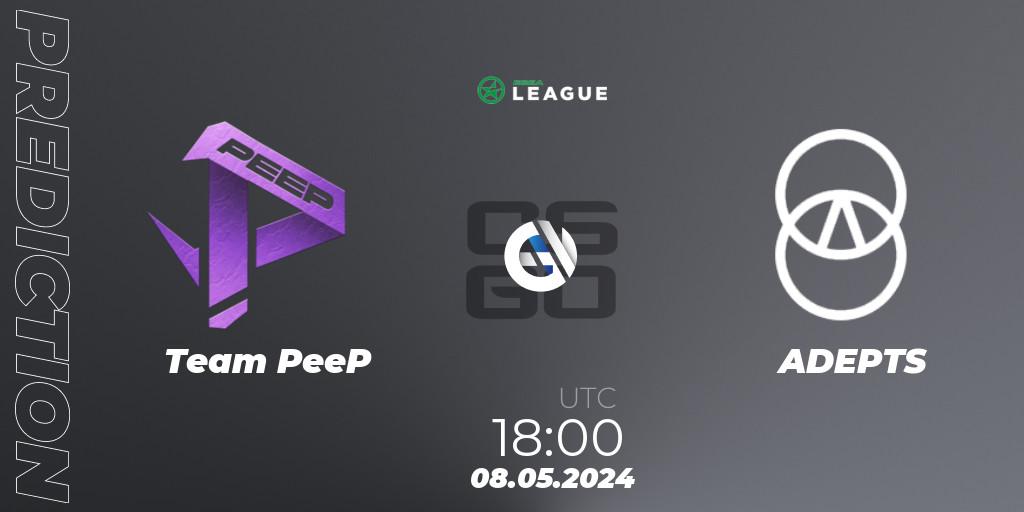 Team PeeP - ADEPTS: Maç tahminleri. 08.05.2024 at 18:00, Counter-Strike (CS2), ESEA Season 49: Advanced Division - Europe