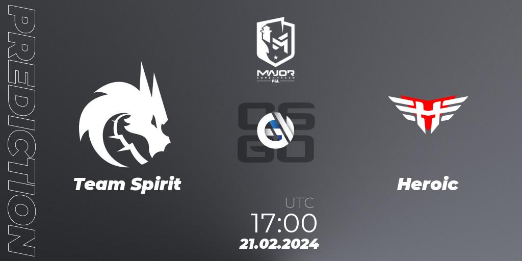 Team Spirit - Heroic: Maç tahminleri. 21.02.24, CS2 (CS:GO), PGL CS2 Major Copenhagen 2024: European RMR B