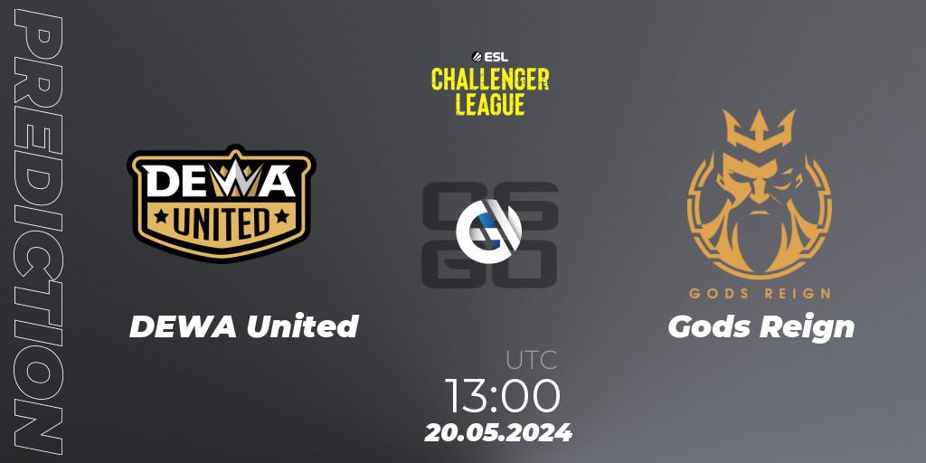 DEWA United - Gods Reign: Maç tahminleri. 20.05.2024 at 13:00, Counter-Strike (CS2), ESL Challenger League Season 47: Asia