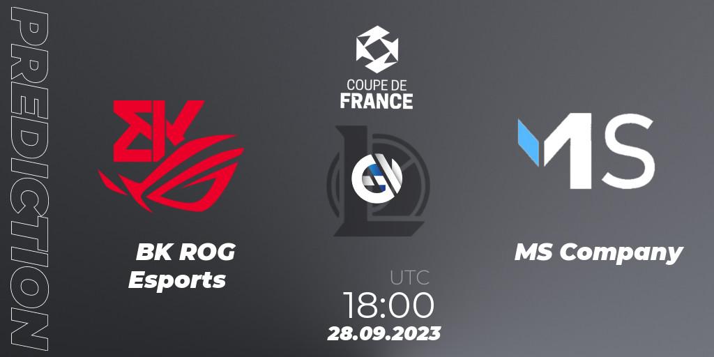 BK ROG Esports - MS Company: Maç tahminleri. 28.09.2023 at 18:00, LoL, Coupe de France 2023