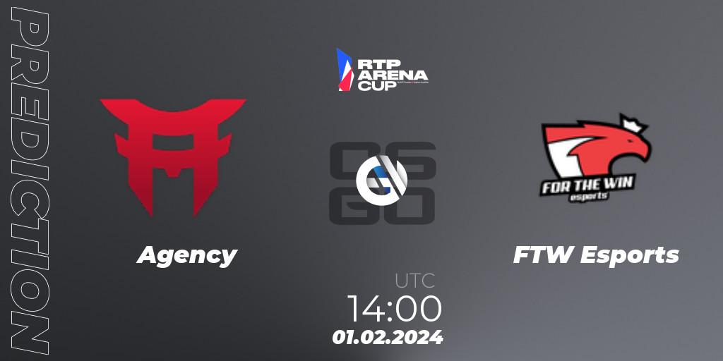 Agency - FTW Esports: Maç tahminleri. 01.02.2024 at 14:00, Counter-Strike (CS2), RTP Arena Cup 2024