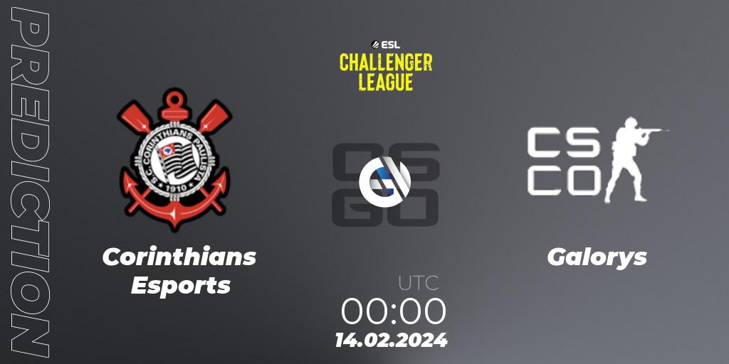 Corinthians Esports - Galorys: Maç tahminleri. 23.02.2024 at 23:30, Counter-Strike (CS2), ESL Challenger League Season 47: South America