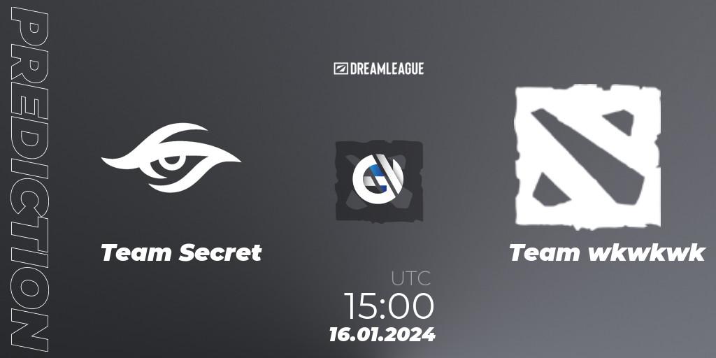 Team Secret - Team wkwkwk: Maç tahminleri. 16.01.2024 at 15:00, Dota 2, DreamLeague Season 22: Western Europe Closed Qualifier