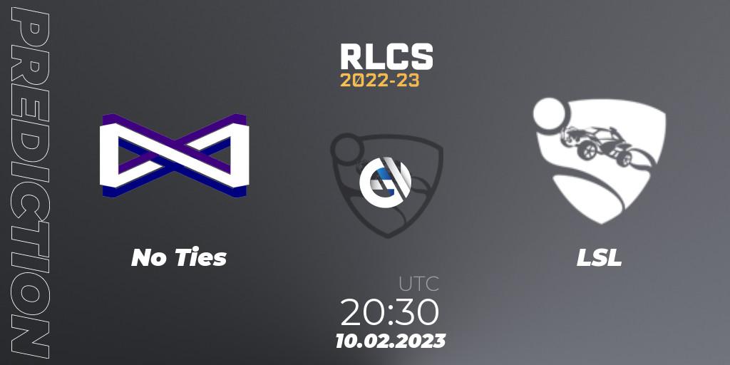 No Ties - LSL: Maç tahminleri. 10.02.2023 at 20:30, Rocket League, RLCS 2022-23 - Winter: South America Regional 2 - Winter Cup