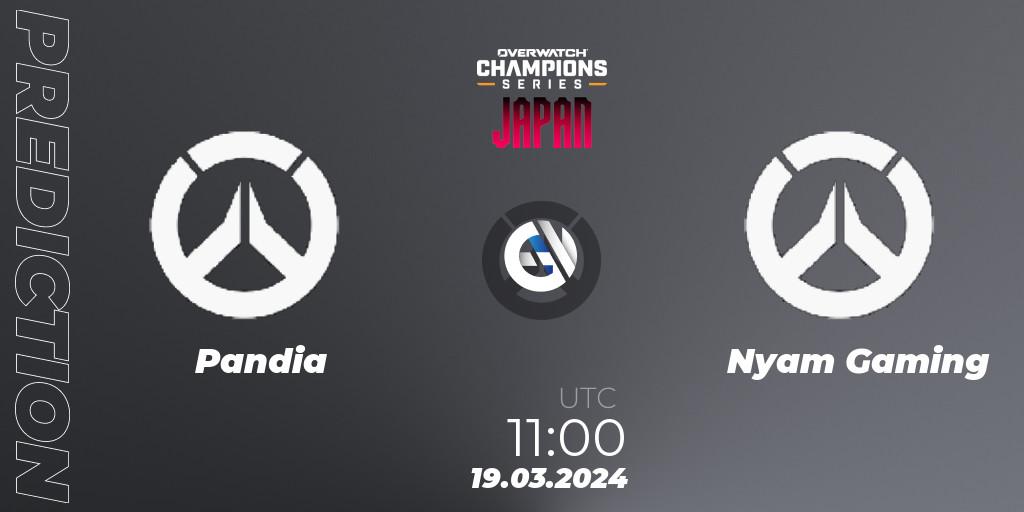 Pandia - Nyam Gaming: Maç tahminleri. 19.03.2024 at 12:00, Overwatch, Overwatch Champions Series 2024 - Stage 1 Japan