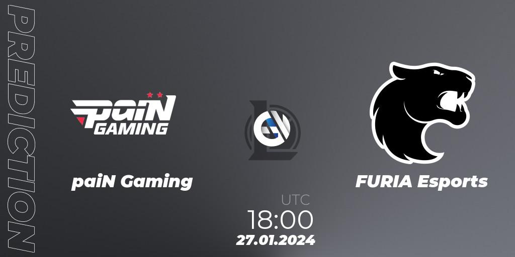 paiN Gaming - FURIA Esports: Maç tahminleri. 27.01.24, LoL, CBLOL Split 1 2024 - Group Stage