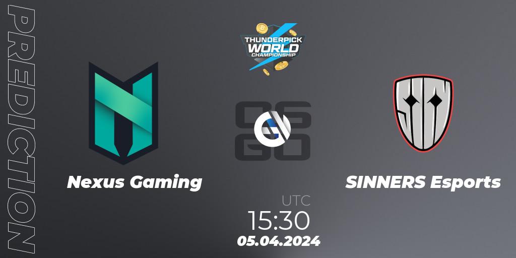 Nexus Gaming - SINNERS Esports: Maç tahminleri. 05.04.24, CS2 (CS:GO), Thunderpick World Championship 2024: European Series #1