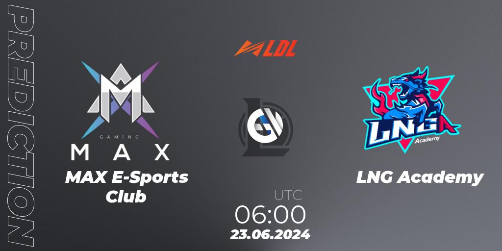 MAX E-Sports Club - LNG Academy: Maç tahminleri. 23.06.2024 at 06:00, LoL, LDL 2024 - Stage 3