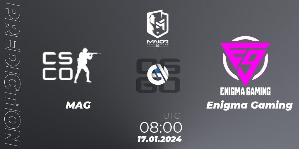 MAG - Enigma Gaming: Maç tahminleri. 17.01.2024 at 08:00, Counter-Strike (CS2), PGL CS2 Major Copenhagen 2024 Asia RMR Open Qualifier