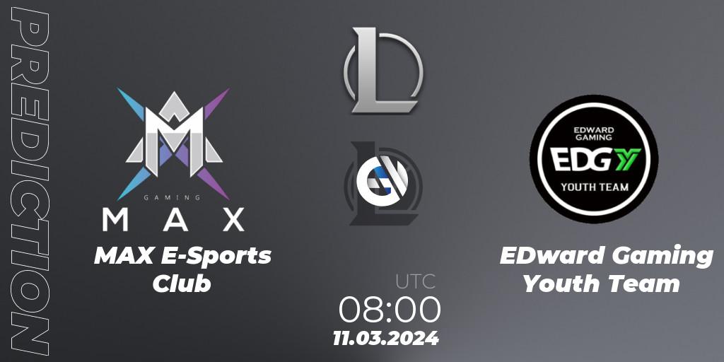 MAX E-Sports Club - EDward Gaming Youth Team: Maç tahminleri. 11.03.24, LoL, LDL 2024 - Stage 1