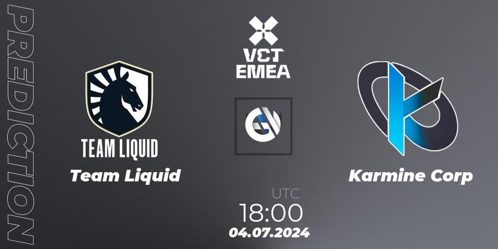 Team Liquid - Karmine Corp: Maç tahminleri. 04.07.2024 at 19:00, VALORANT, VALORANT Champions Tour 2024: EMEA League - Stage 2 - Group Stage