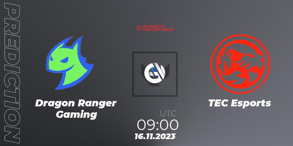 Dragon Ranger Gaming - TEC Esports: Maç tahminleri. 16.11.2023 at 09:00, VALORANT, VALORANT China Evolution Series Act 3: Heritability
