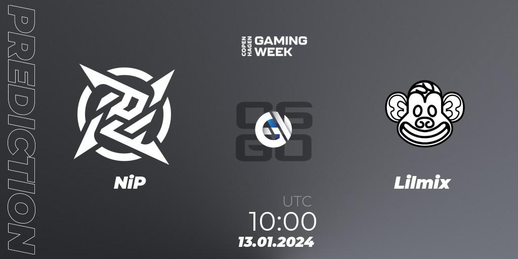 NiP - Lilmix: Maç tahminleri. 13.01.2024 at 10:00, Counter-Strike (CS2), Copenhagen Gaming Week 2024