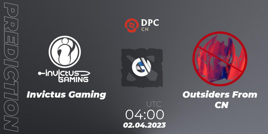 Invictus Gaming - Outsiders From CN: Maç tahminleri. 02.04.23, Dota 2, DPC 2023 Tour 2: China Division I (Upper)