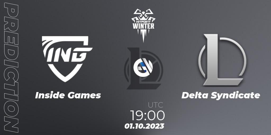 Inside Games - Delta Syndicate: Maç tahminleri. 01.10.23, LoL, Hitpoint Masters Winter 2023 - Group Stage