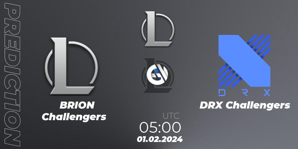 BRION Challengers - DRX Challengers: Maç tahminleri. 01.02.2024 at 05:00, LoL, LCK Challengers League 2024 Spring - Group Stage
