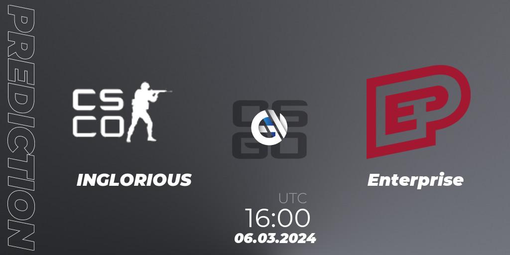INGLORIOUS - Enterprise: Maç tahminleri. 06.03.2024 at 16:00, Counter-Strike (CS2), ESEA Season 48: Advanced Division - Europe