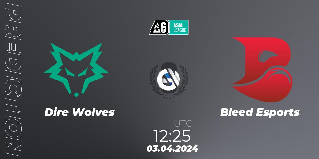Dire Wolves - Bleed Esports: Maç tahminleri. 03.04.24, Rainbow Six, Asia League 2024 - Stage 1