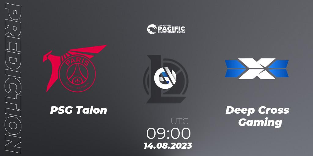 PSG Talon - Deep Cross Gaming: Maç tahminleri. 14.08.2023 at 09:00, LoL, PACIFIC Championship series Playoffs