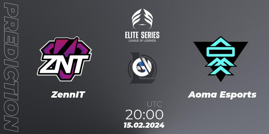 ZennIT - Aoma Esports: Maç tahminleri. 15.02.24, LoL, Elite Series Spring 2024