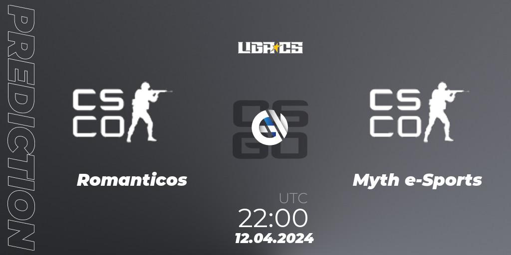 Romanticos - Myth e-Sports: Maç tahminleri. 12.04.2024 at 22:00, Counter-Strike (CS2), LIGA CS: Summer 2024