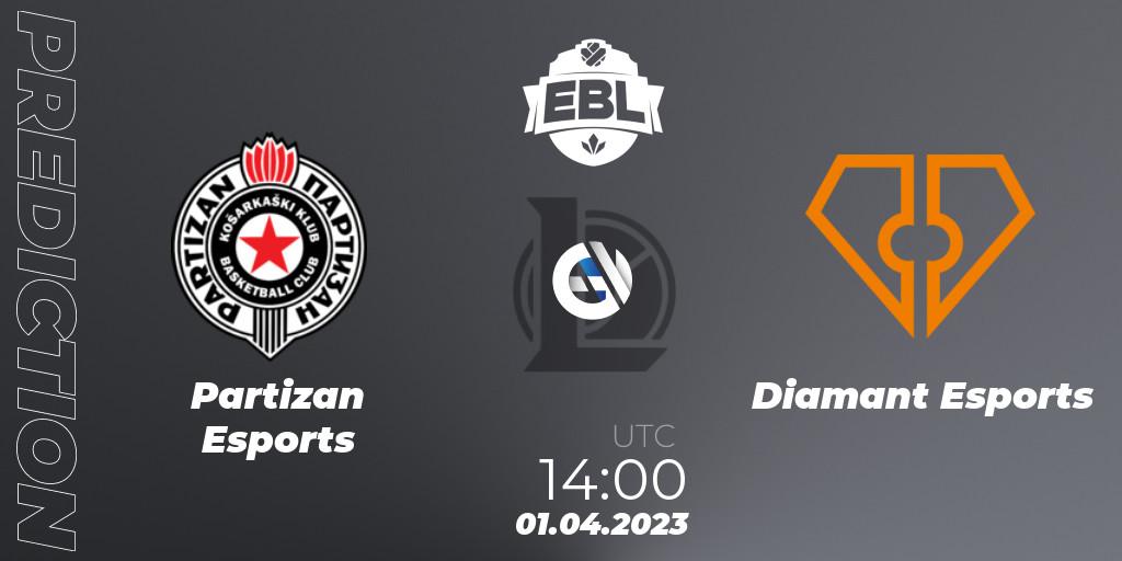 Partizan Esports - Diamant Esports: Maç tahminleri. 01.04.23, LoL, EBL Season 12 - Playoffs