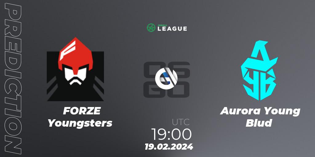 FORZE Youngsters - Aurora Young Blud: Maç tahminleri. 19.02.2024 at 19:00, Counter-Strike (CS2), ESEA Season 48: Advanced Division - Europe