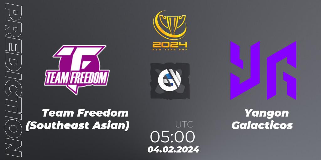 Team Freedom (Southeast Asian) - Yangon Galacticos: Maç tahminleri. 04.02.2024 at 05:09, Dota 2, New Year Cup 2024