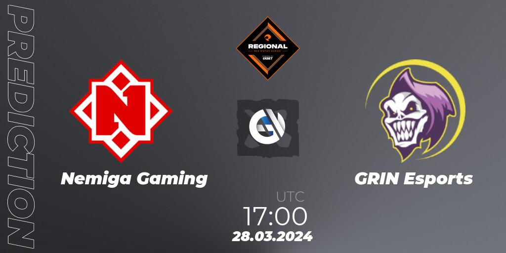 Nemiga Gaming - GRIN Esports: Maç tahminleri. 28.03.2024 at 17:00, Dota 2, RES Regional Series: EU #1
