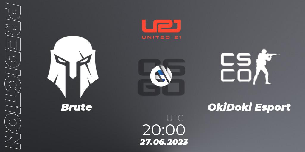 Brute - OkiDoki Esport: Maç tahminleri. 27.06.2023 at 20:00, Counter-Strike (CS2), United21 Season 3