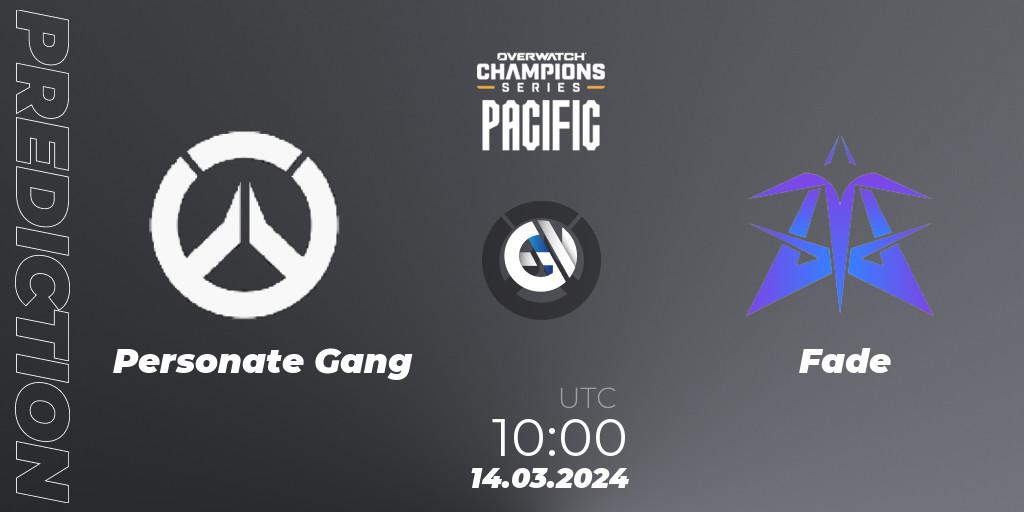 Personate Gang - Fade: Maç tahminleri. 14.03.2024 at 10:00, Overwatch, Overwatch Champions Series 2024 - Stage 1 Pacific