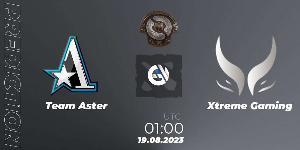 Team Aster - Xtreme Gaming: Maç tahminleri. 19.08.2023 at 01:05, Dota 2, The International 2023 - China Qualifier