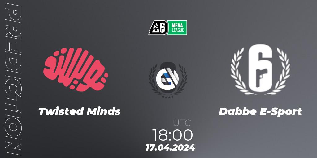 Twisted Minds - Dabbe E-Sport: Maç tahminleri. 17.04.2024 at 18:00, Rainbow Six, MENA League 2024 - Stage 1