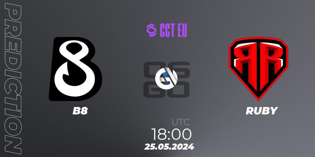 B8 - RUBY: Maç tahminleri. 25.05.2024 at 18:55, Counter-Strike (CS2), CCT Season 2 Europe Series 4