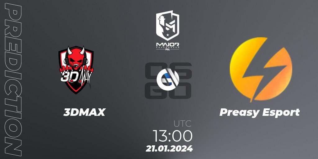 3DMAX - Preasy Esport: Maç tahminleri. 21.01.2024 at 13:00, Counter-Strike (CS2), PGL CS2 Major Copenhagen 2024 Europe RMR Decider Qualifier