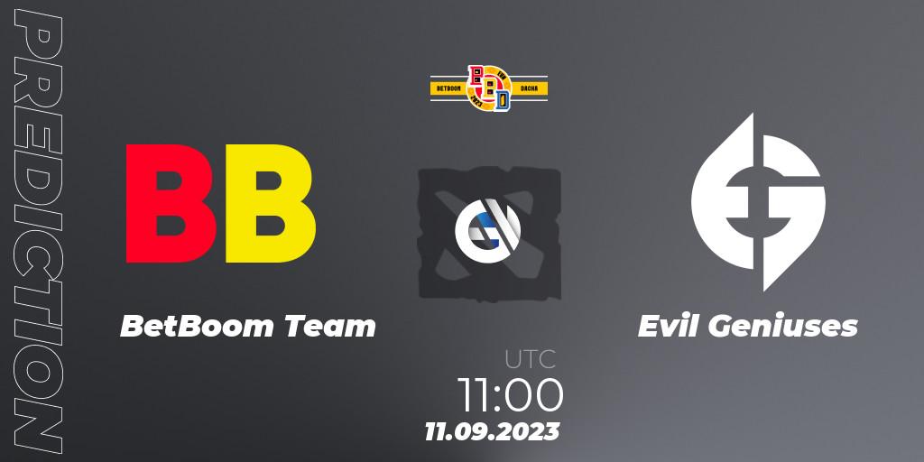 BetBoom Team - Evil Geniuses: Maç tahminleri. 11.09.2023 at 12:00, Dota 2, BetBoom Dacha