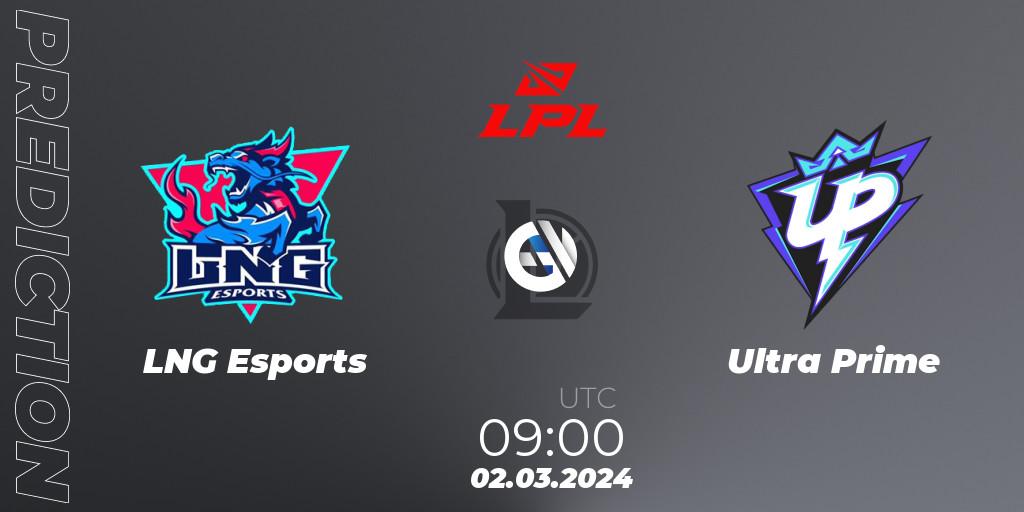 LNG Esports - Ultra Prime: Maç tahminleri. 02.03.24, LoL, LPL Spring 2024 - Group Stage